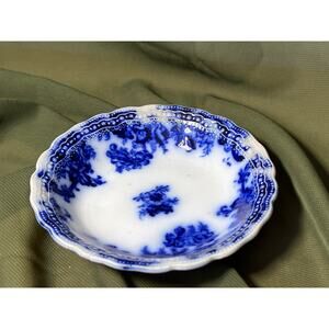 Antique Flow Blue Lancaster New Wharf Pottery 1891 Berry Bowl Dish 4-7/8"